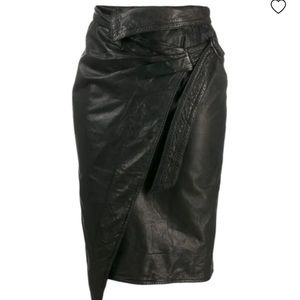 Isabel Etoile Marant Ayeni Leather Wrap Skirt